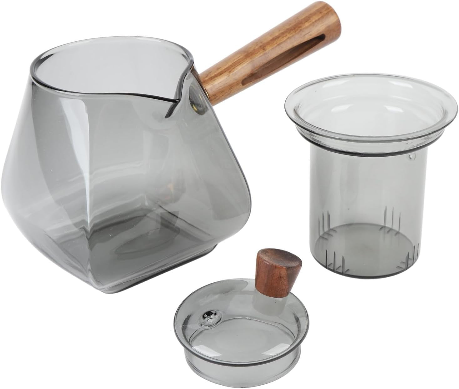 500ml Borosilicate Glass Teapot with Wood Handle Tea Pot Infuser