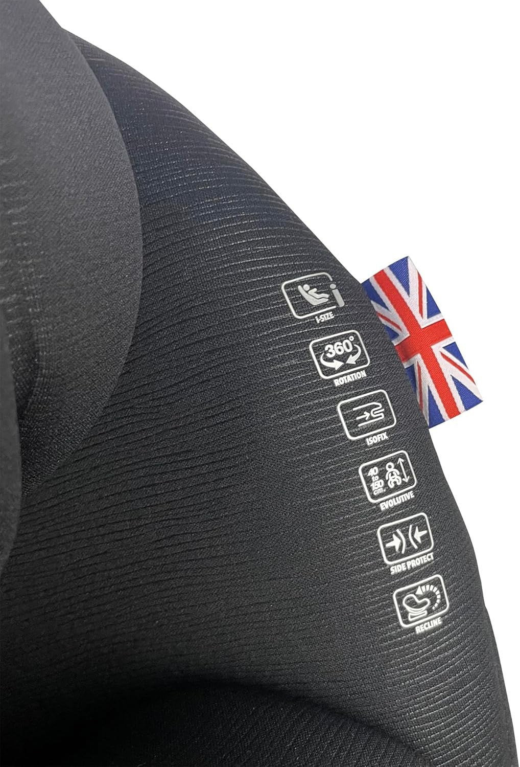 360° Rotating Baby Car Seat ISOFIX i-Size Rear & Forward Facing 40-150cm