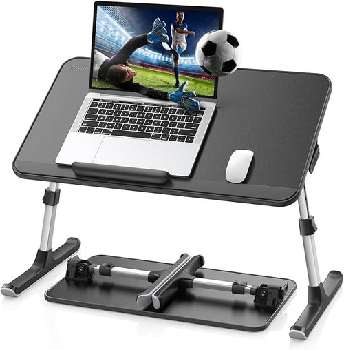 Adjustable Bed Laptop Table Foldable Black Lap Desk Mouse Space 17 Inch