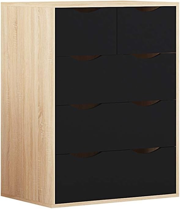 4pc Bedroom Furniture Set Wardrobe Chest Bedside Cabinet Black on Oak
