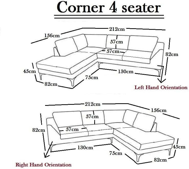 Grey Jumbo Cord 4-Seater L Shape Corner Sofa with Footstool - Removable Covers