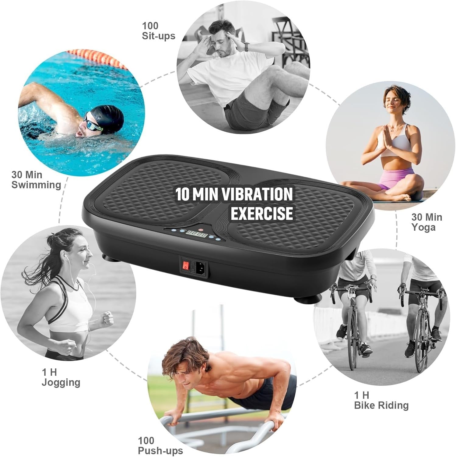 Vibration Plate Exercise Machine Full Body Cardio Weight Loss 300lb