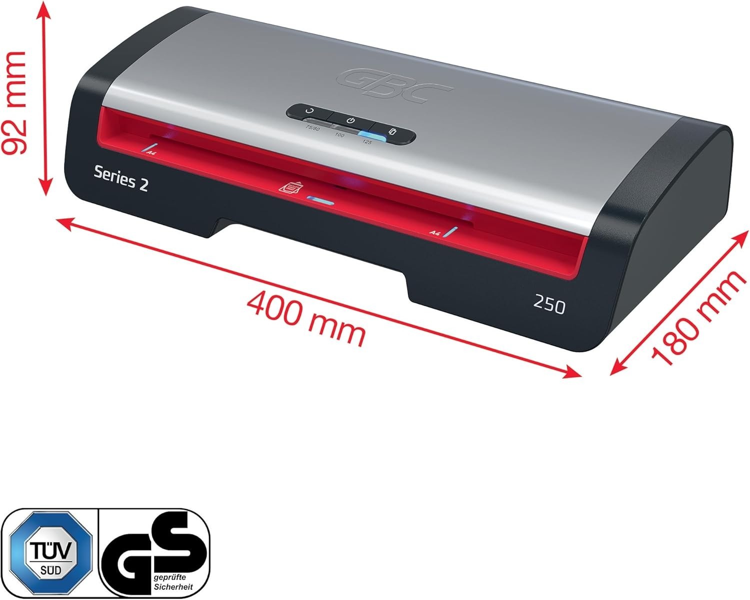 A4 Office Laminator Fast 1 Min Warm Up Anti Jam LED Guide 75–125 Mic