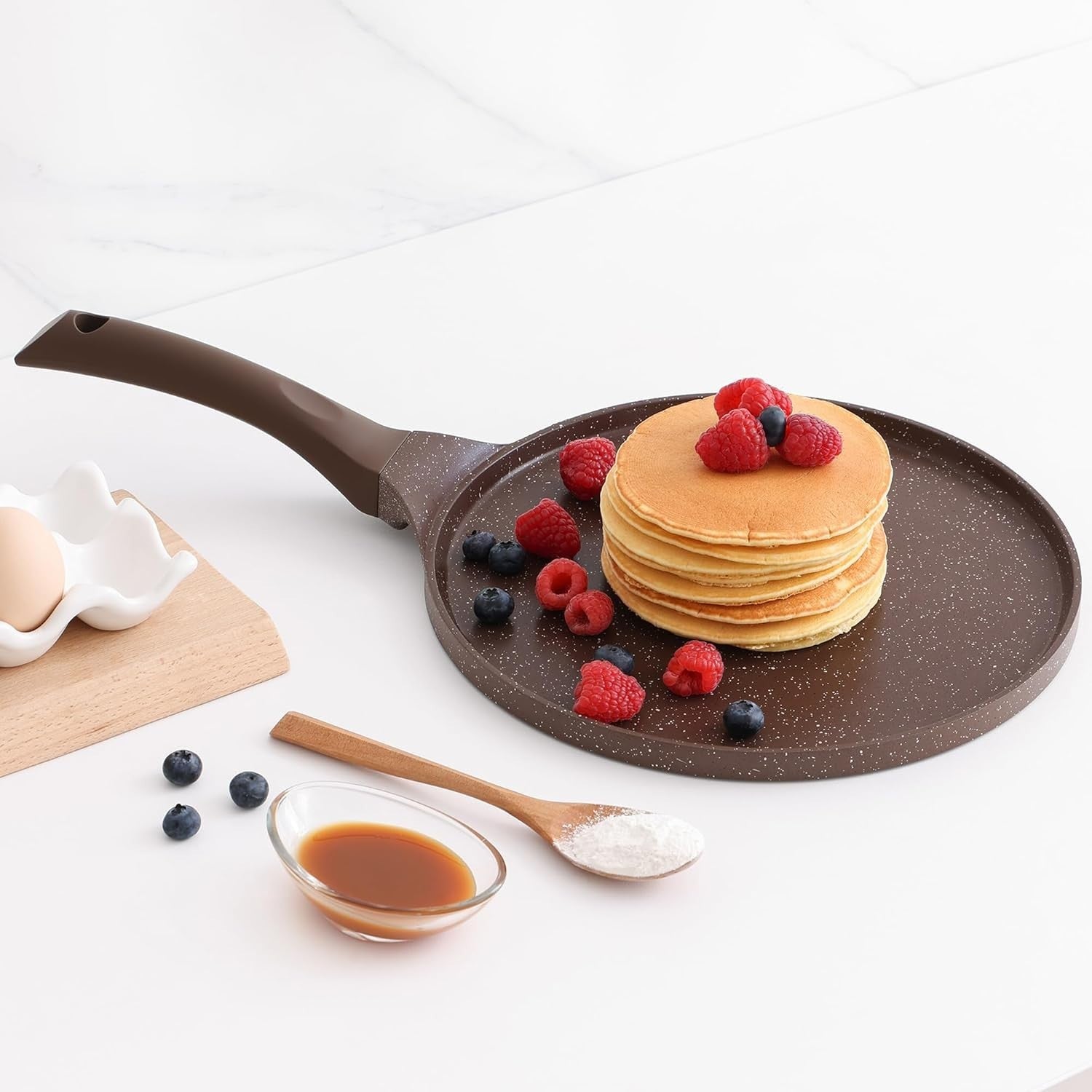 Non-Stick 30cm Pancake Pan | Ceramic Coating Dosa Crepe Flat Skillet