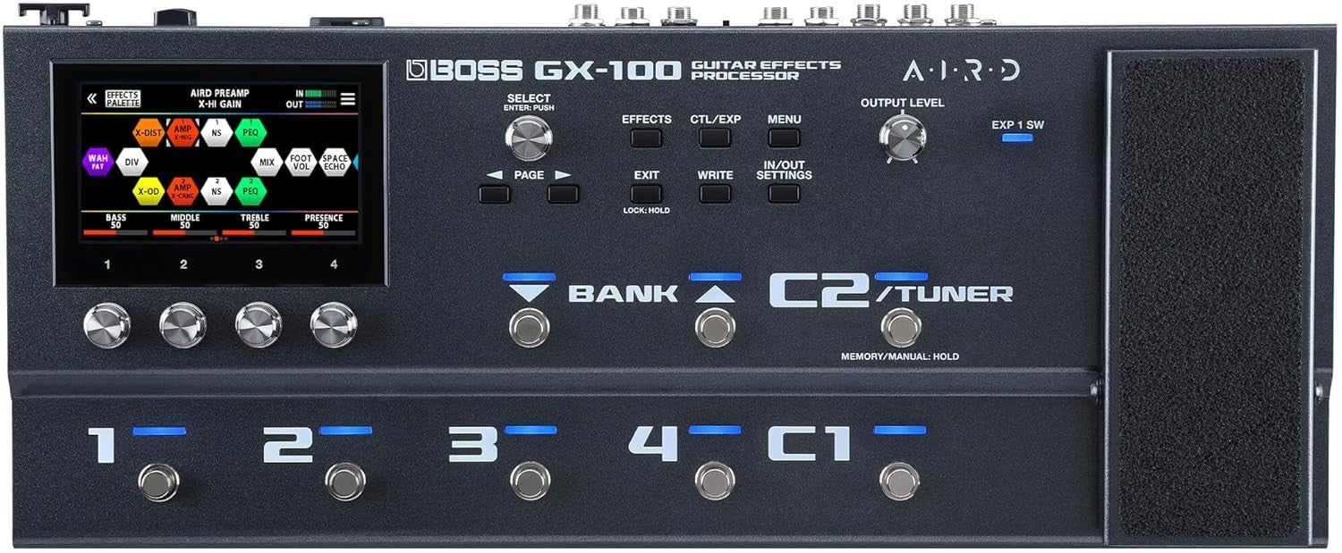Guitar & Bass Effects Processor 32-bit 23 Amp Types 150+ Effects Black