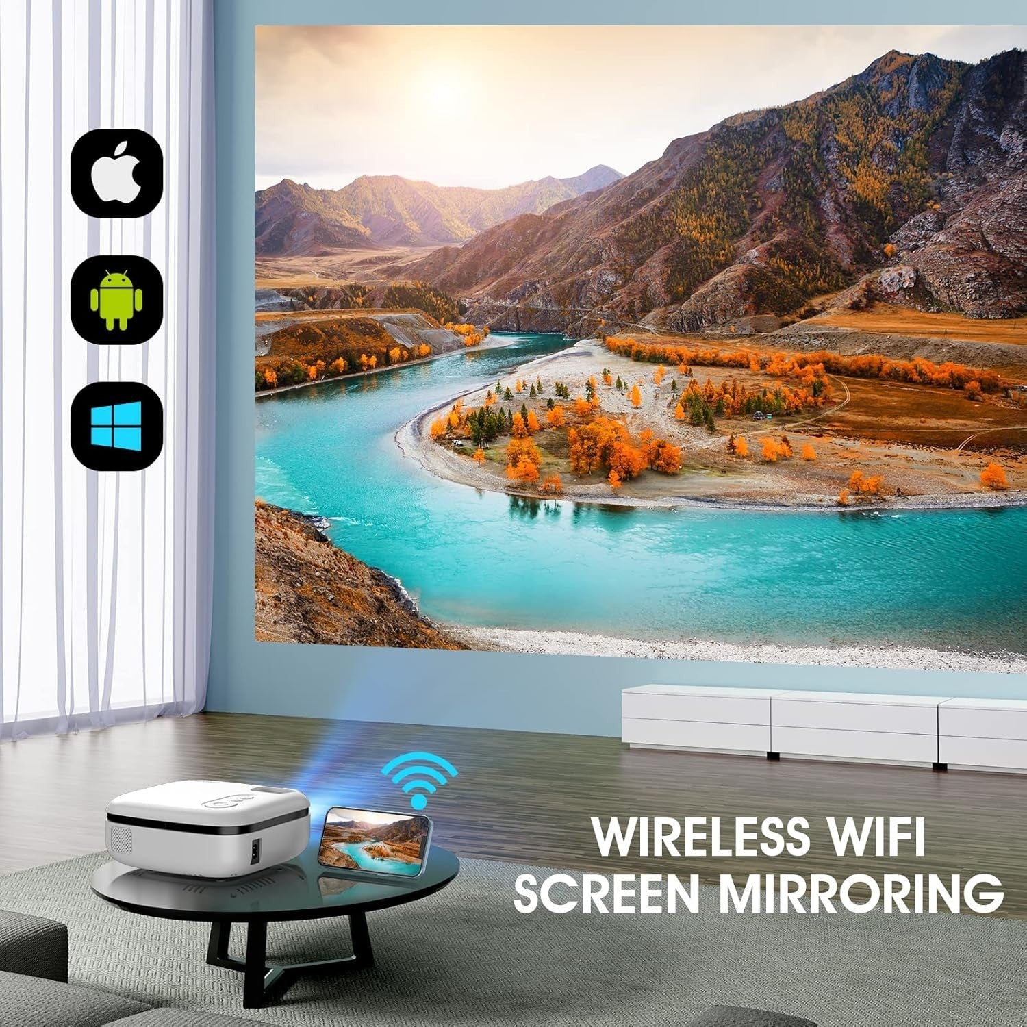 1080P Mini Projector 5000 Lumens HDMI USB SD Home Theater