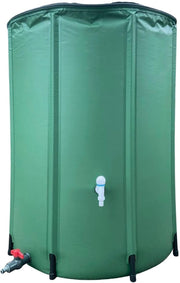 380L Folding Rain Barrel Water Collector with Mesh Top for Garden Green