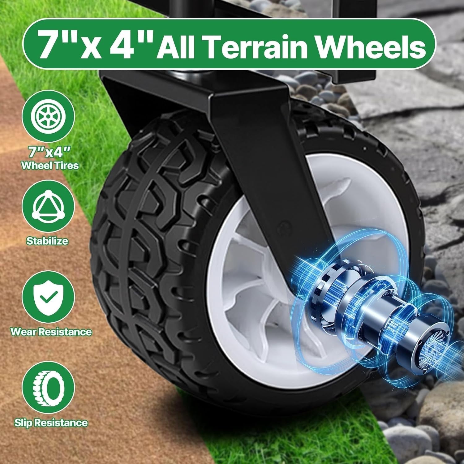 Heavy Duty 460lbs Folding Wagon 260L Collapsible Cart w/ All-Terrain Wheels