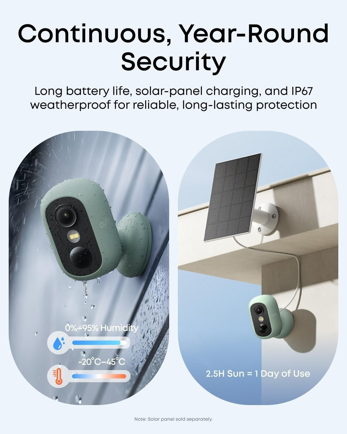 Wireless Outdoor Security Camera Color Night Vision IP67 AI Detection