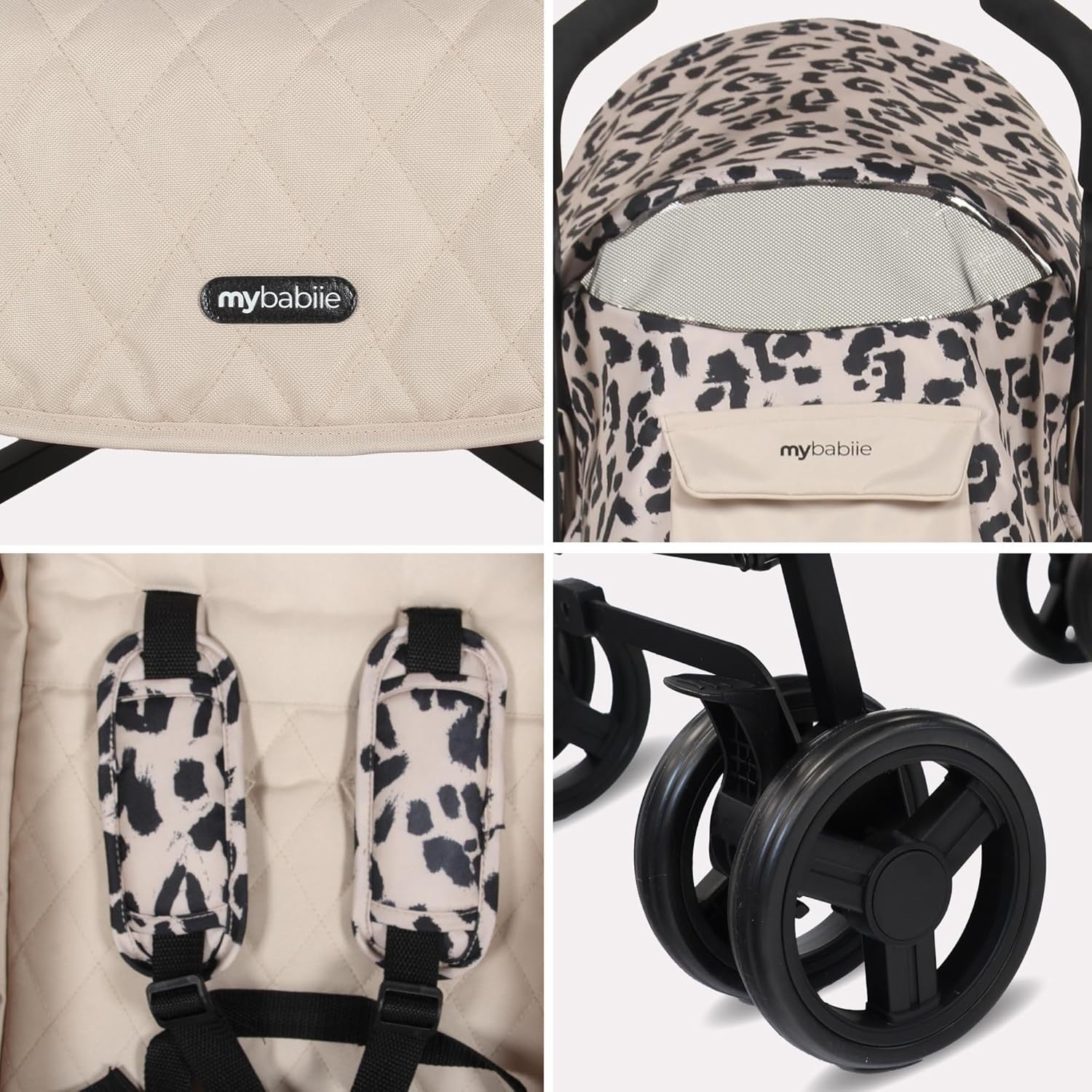 Lightweight Umbrella Stroller Compact Fold Travel Buggy Reclining Seat Leopard
