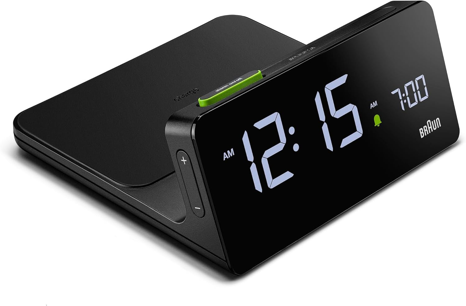 Wireless Charging Digital Alarm Clock LCD Auto Dimming Charge