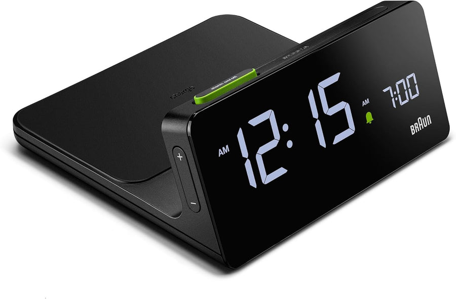 Wireless Charging Digital Alarm Clock LCD Auto Dimming Charge