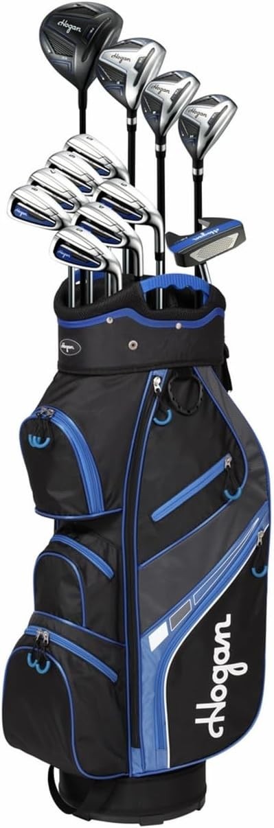 Mens Right Hand XL Golf Club Set +1” Stiff Flex Driver Hybrids Irons Putter