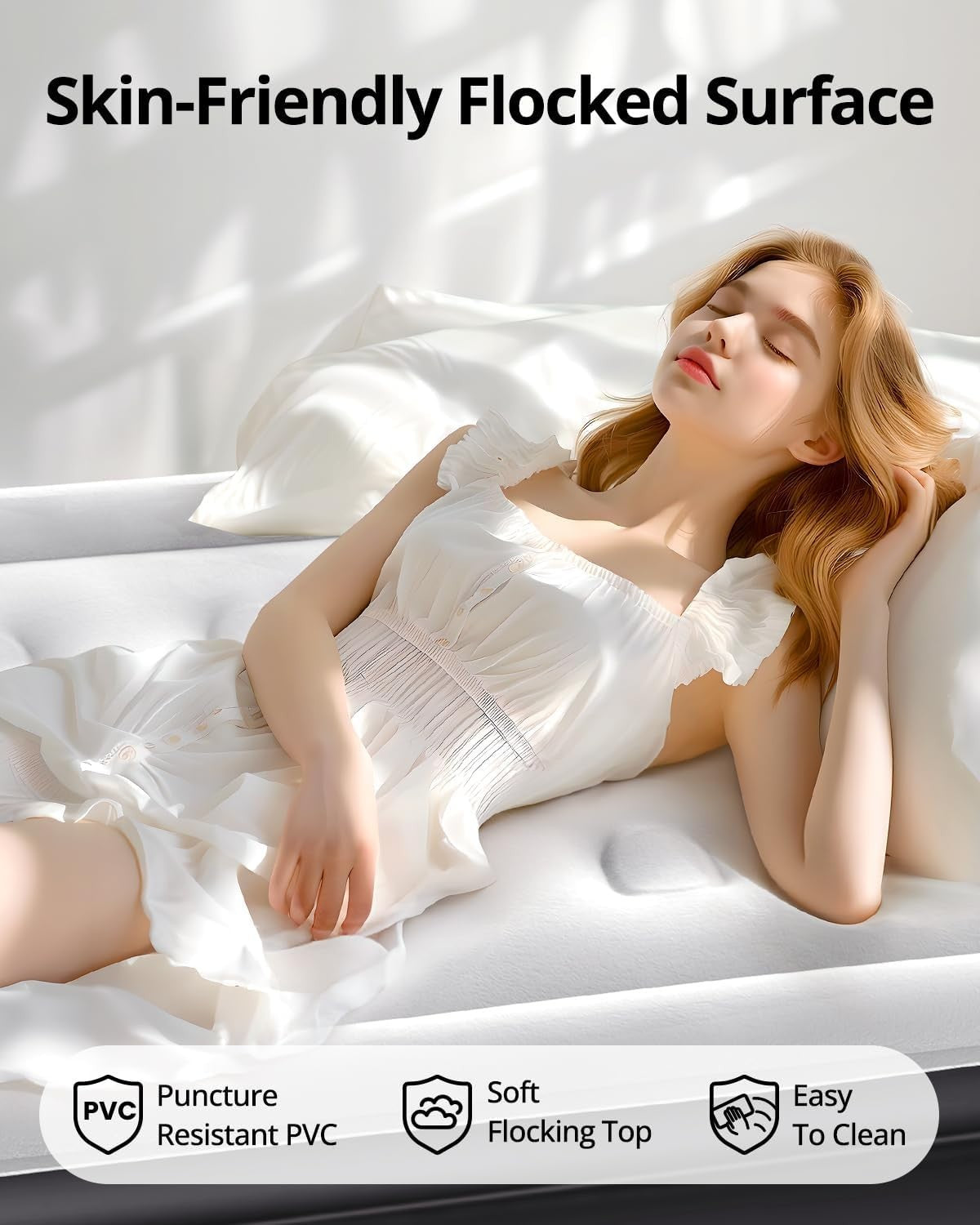 Single Airbed with Built-In Pump – Fast Inflate, Portable, Camping & Guest