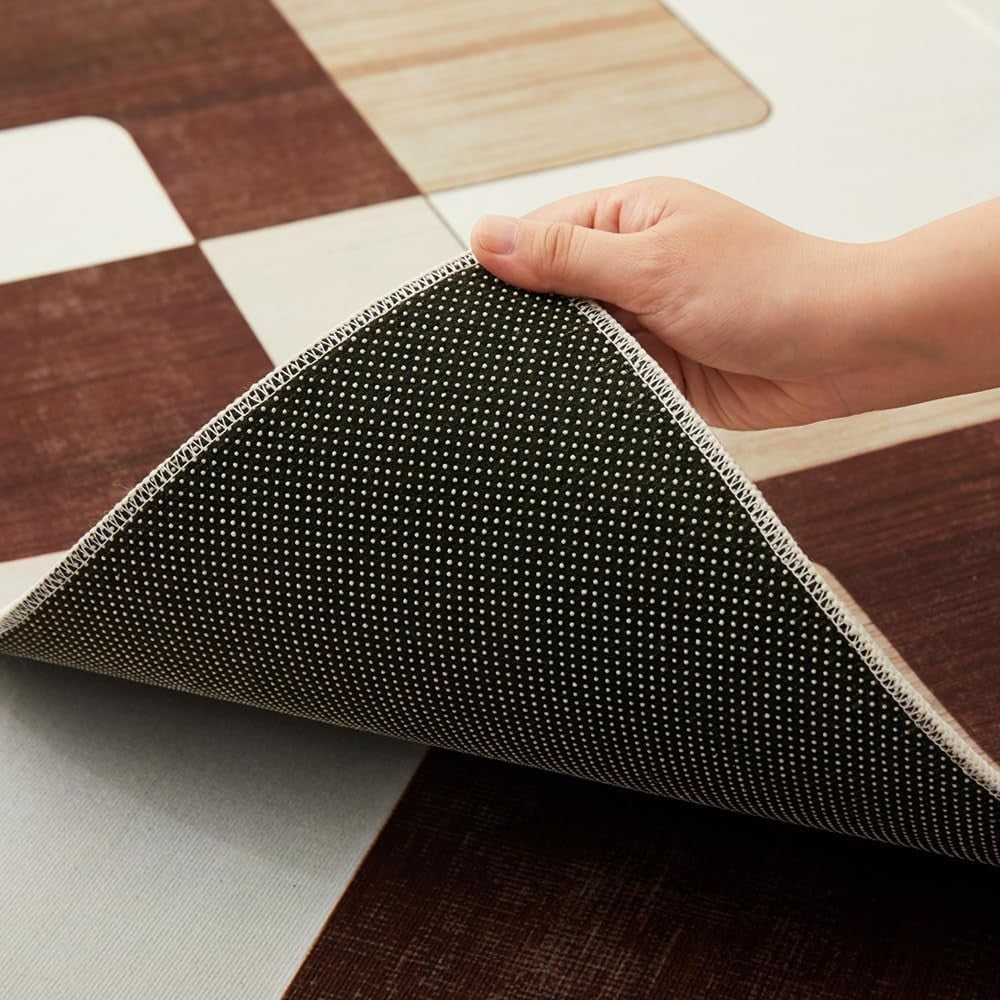 Large Geometric Rug Soft Modern Indoor Area Carpet Brown Beige 160x230cm