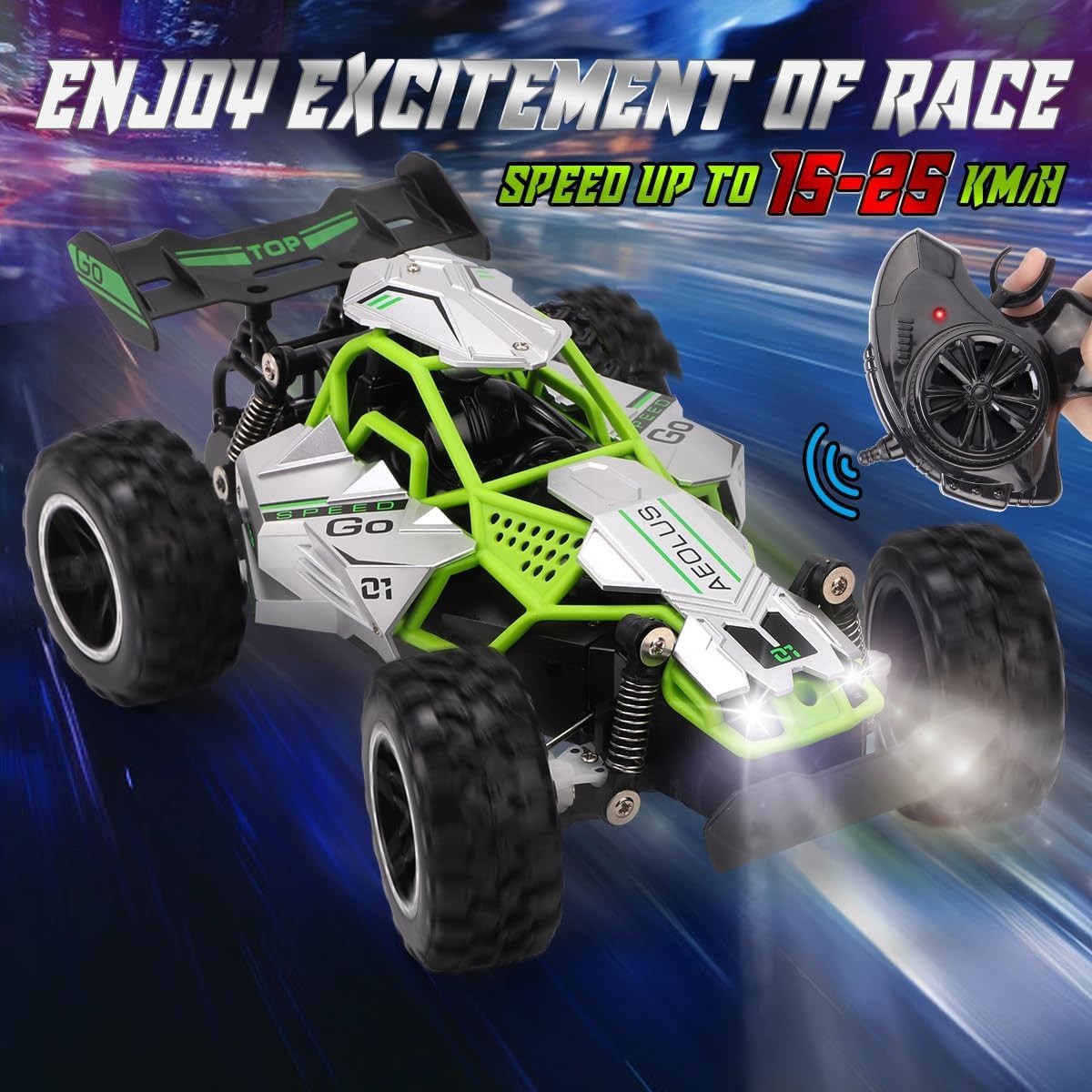 1:18 Scale High Speed Off-Road RC Car 2.4GHz Remote Control Toy for Kids