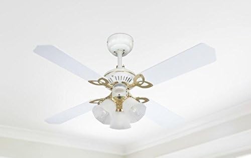 Westinghouse 105CM Princess Trio Ceiling Fan, White/Rattan, 3-Speed, Classic