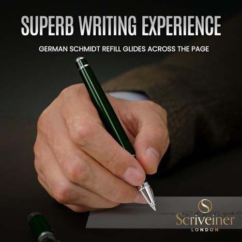 Luxury Rollerball Pen British Racing Green Chrome Medium Gift