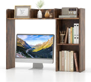 Brown Desktop Bookshelf 3-Shelf Storage Hutch Organizer Rack 94cm