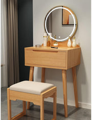 Vanity Dressing Table Desk w/ Lighted Mirror Smart LED Touch Switch 1 Drawer