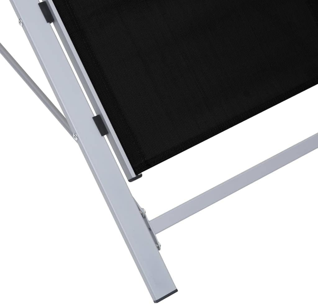 Outdoor Sun Lounger Set of 2 w/ Table – Reclining Garden Chairs Tanning Bed