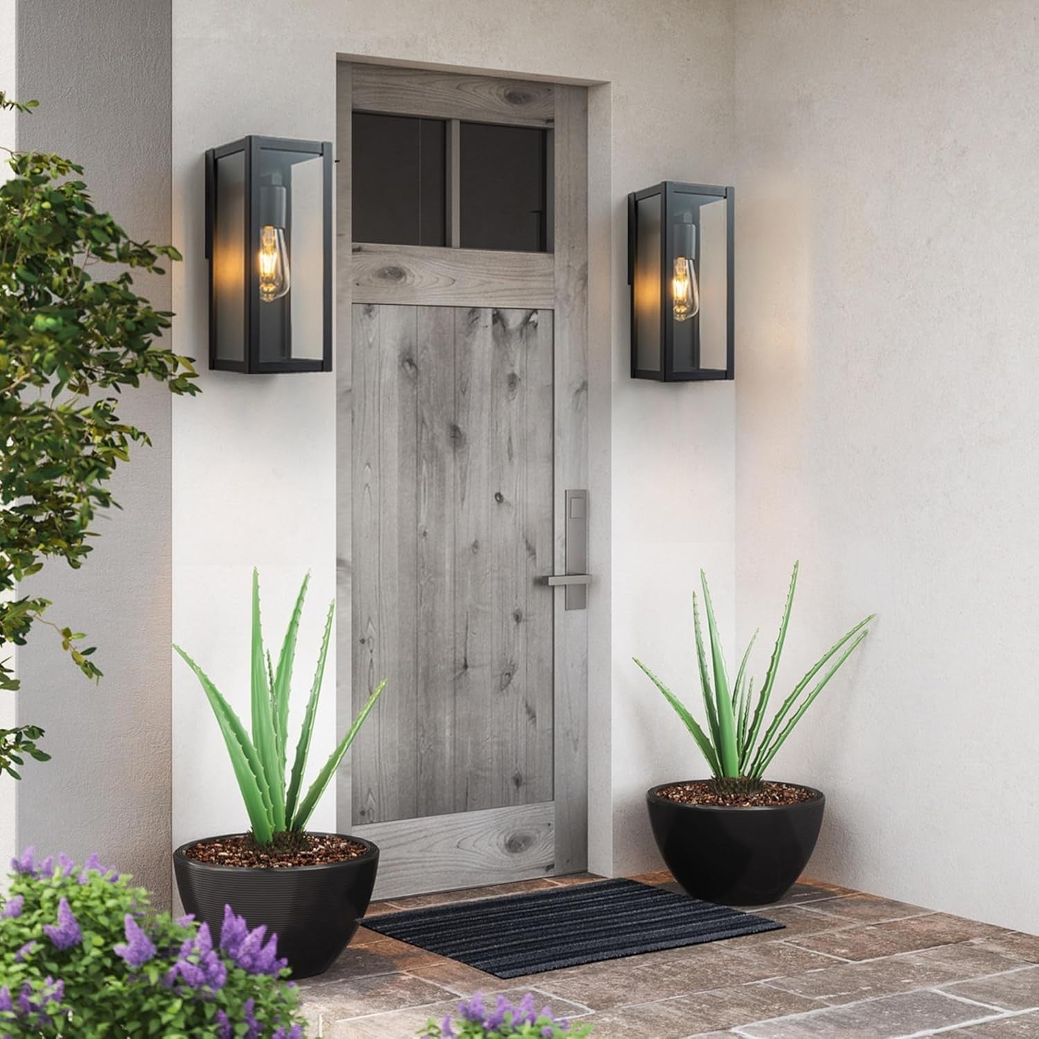 Outdoor Wall Lantern Lights IP44 Waterproof Glass Porch Garden Lamp