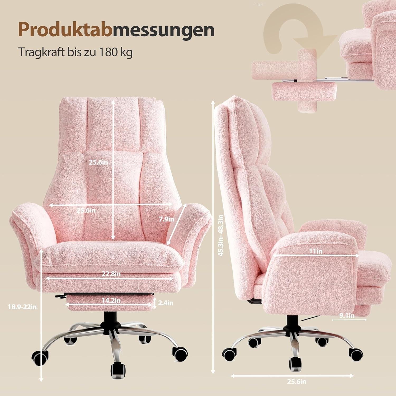Big & Tall Ergonomic Gaming Chair Pink Wide Seat Footrest Recliner