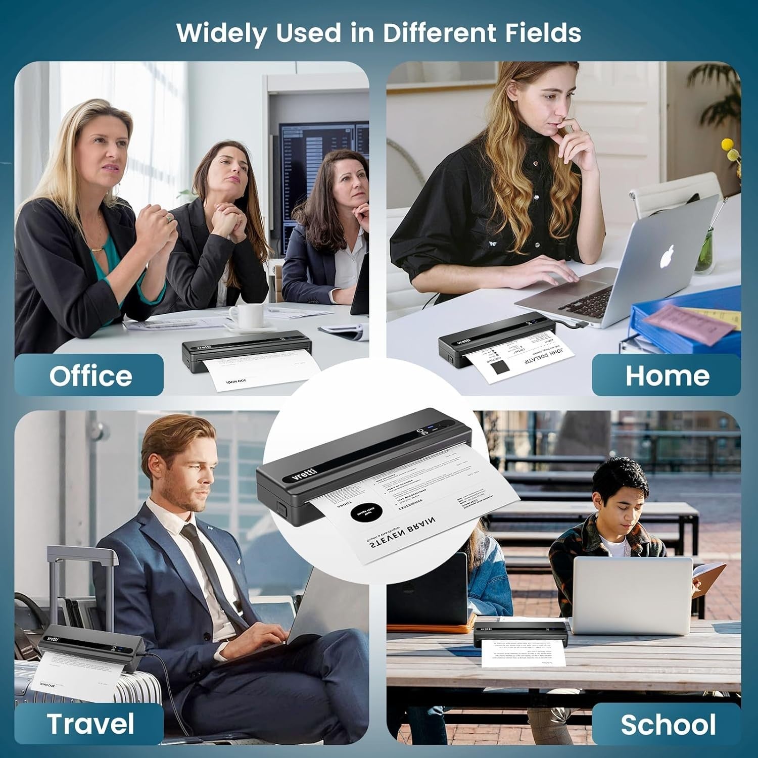 PB821 Wireless Portable Thermal Printer | Inkless A4 Printing | Android & iOS