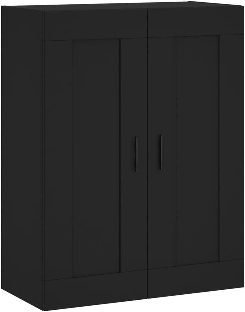 Wall Mounted Cabinet Black Storage Unit 34D x 69.5W x 90H cm Durable