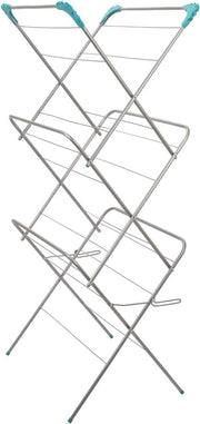 Clothes Airer 3 Tier Folding Drying Rack Alloy Steel Indoor Outdoor Laundry