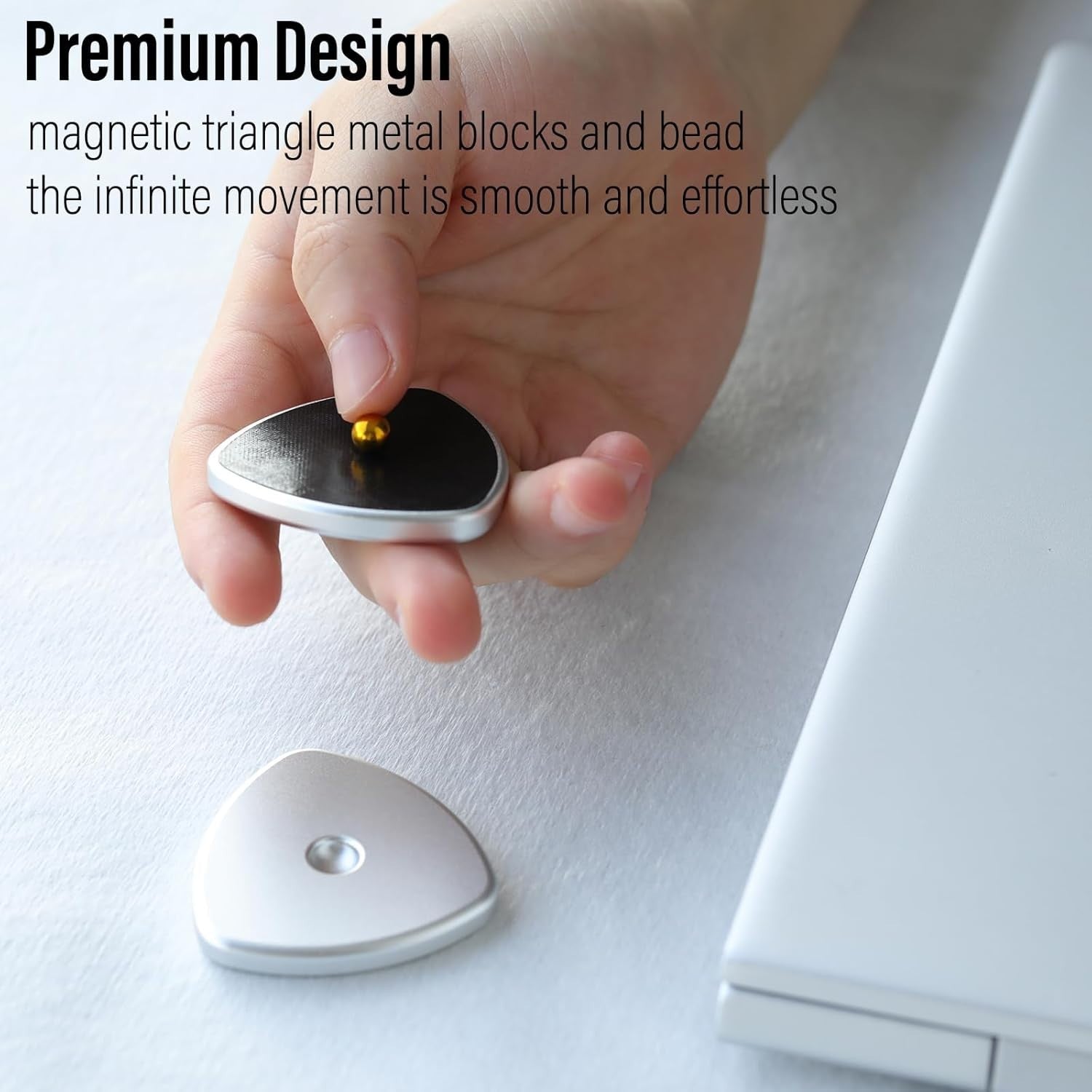 Silver Triangle Magnetic Fidget Coin Slider Silent Clicker EDC