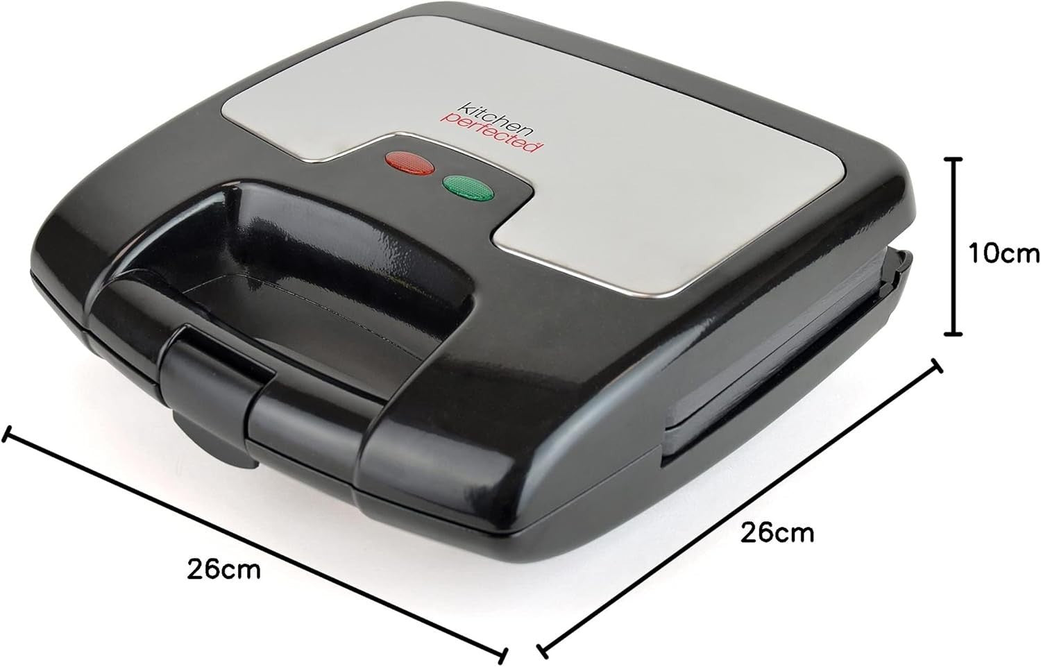 2 Slice Sandwich & Omelette Maker Non-Stick Portable Black Steel