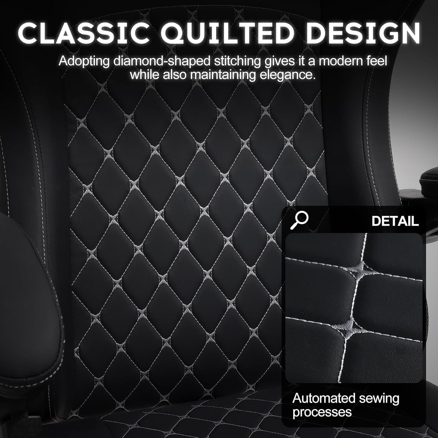 Ergonomic High Back Office Chair Recliner Cushion Footrest Desk Seat Black