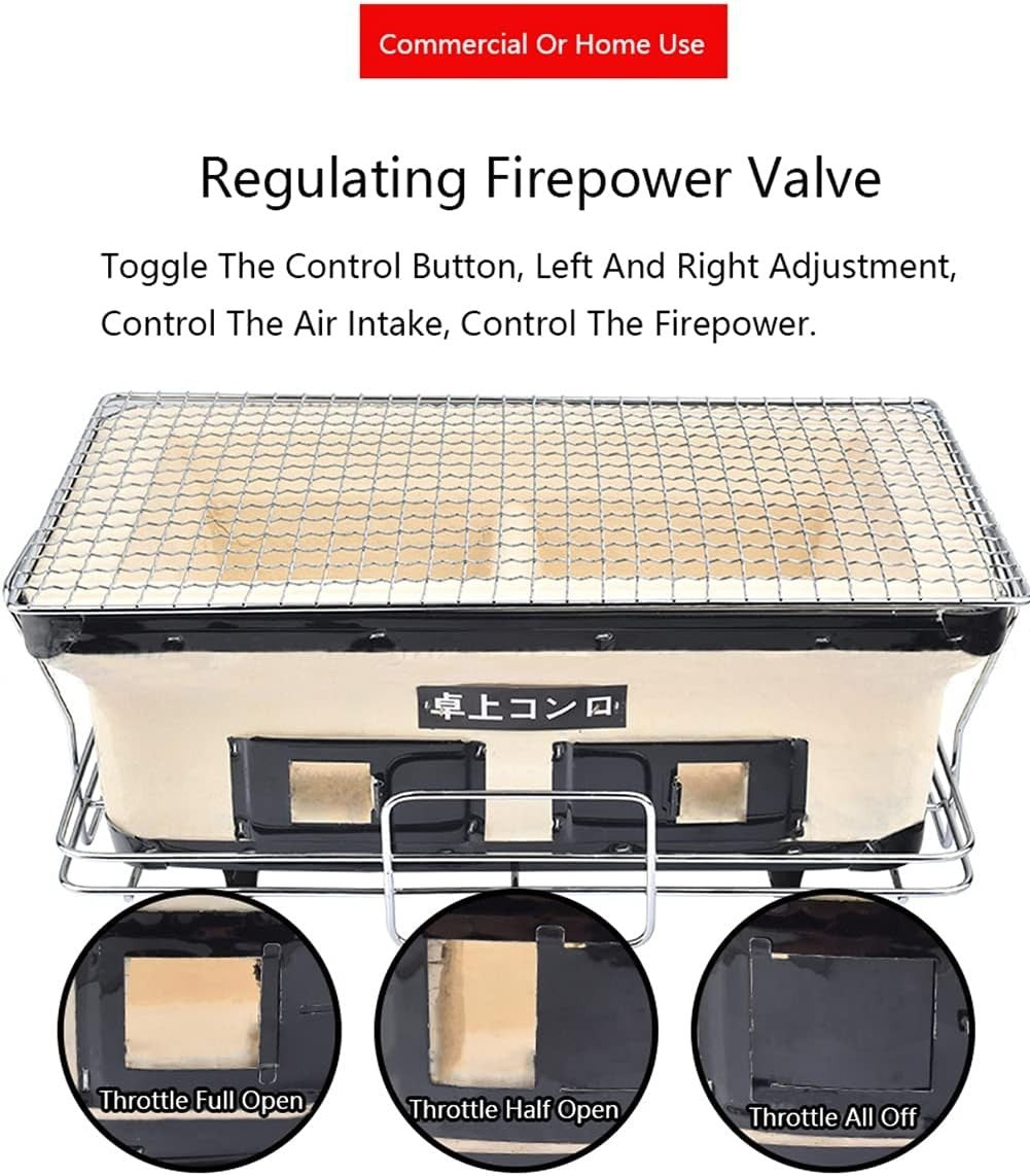Japanese Hibachi Charcoal Grill Tabletop BBQ Ceramic Clay Yakitori Stove Outdoor