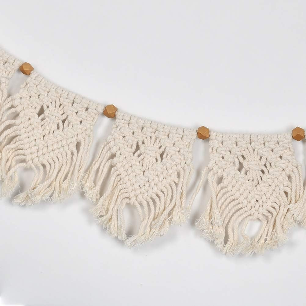 Boho Macrame Wall Hanging Garland 3m Cotton Triangle Flags