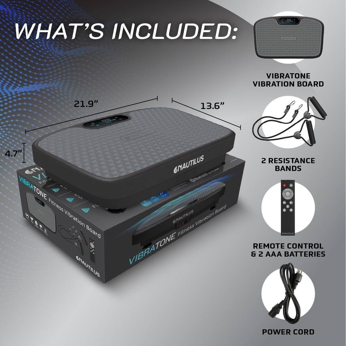 Compact Vibration Plate Fitness Platform 120 Speeds Bluetooth Home