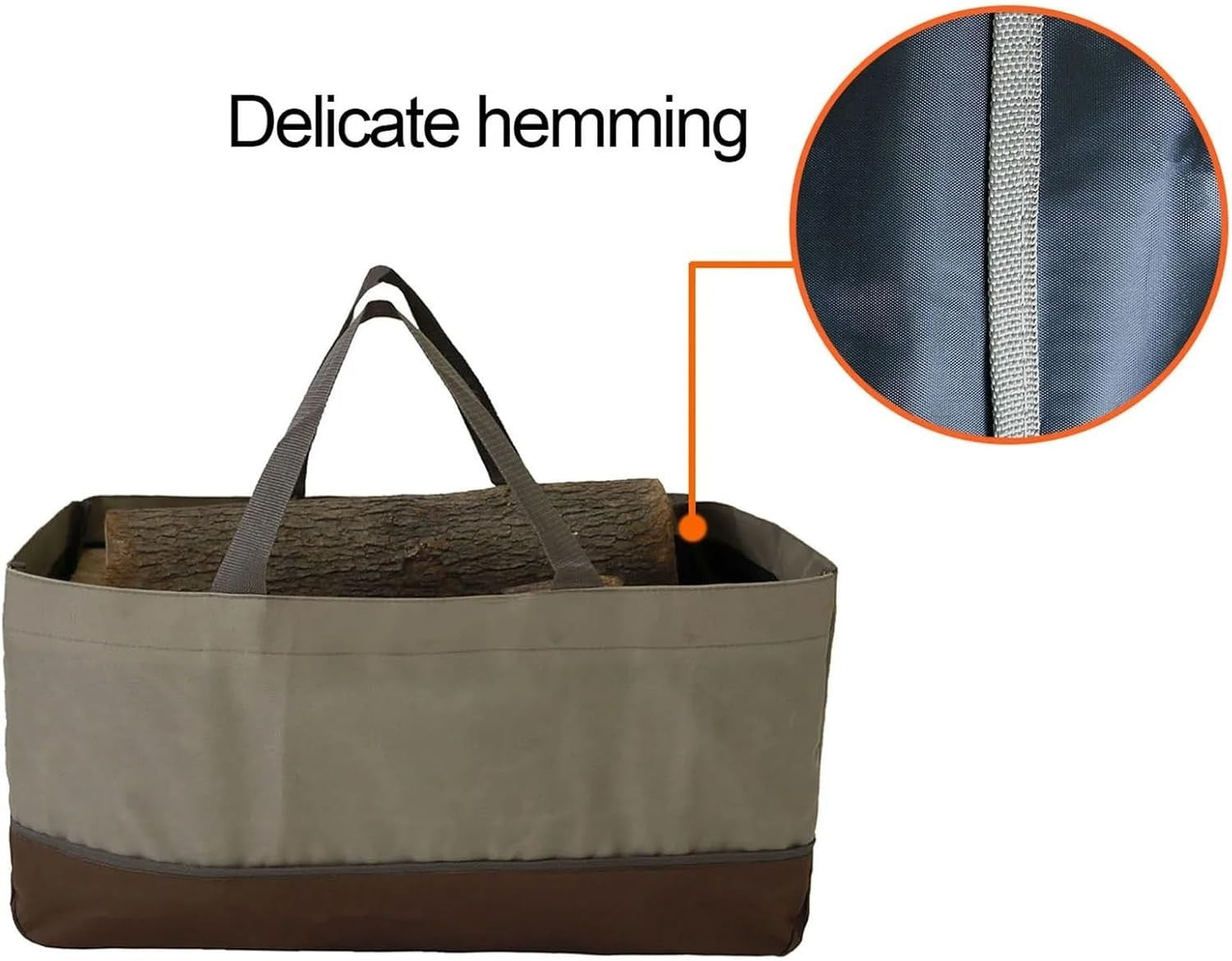 Firewood Carrier Tote Bag Heavy Duty Waxed Canvas Logs Holder 100x10x10mm