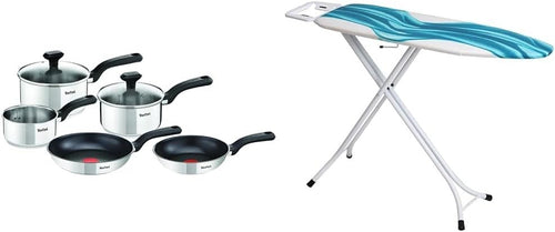 5pcs Stainless Steel Pot Frying Pans Set & Ironing Board Additional Cover