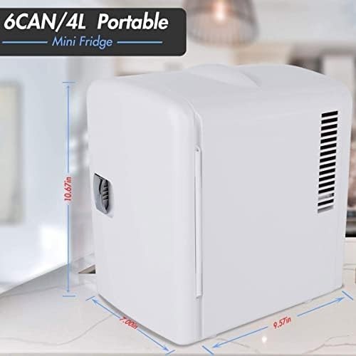 4L UV Mini Fridge | Disinfecting, Cooler & Warmer, Portable White 6 Can