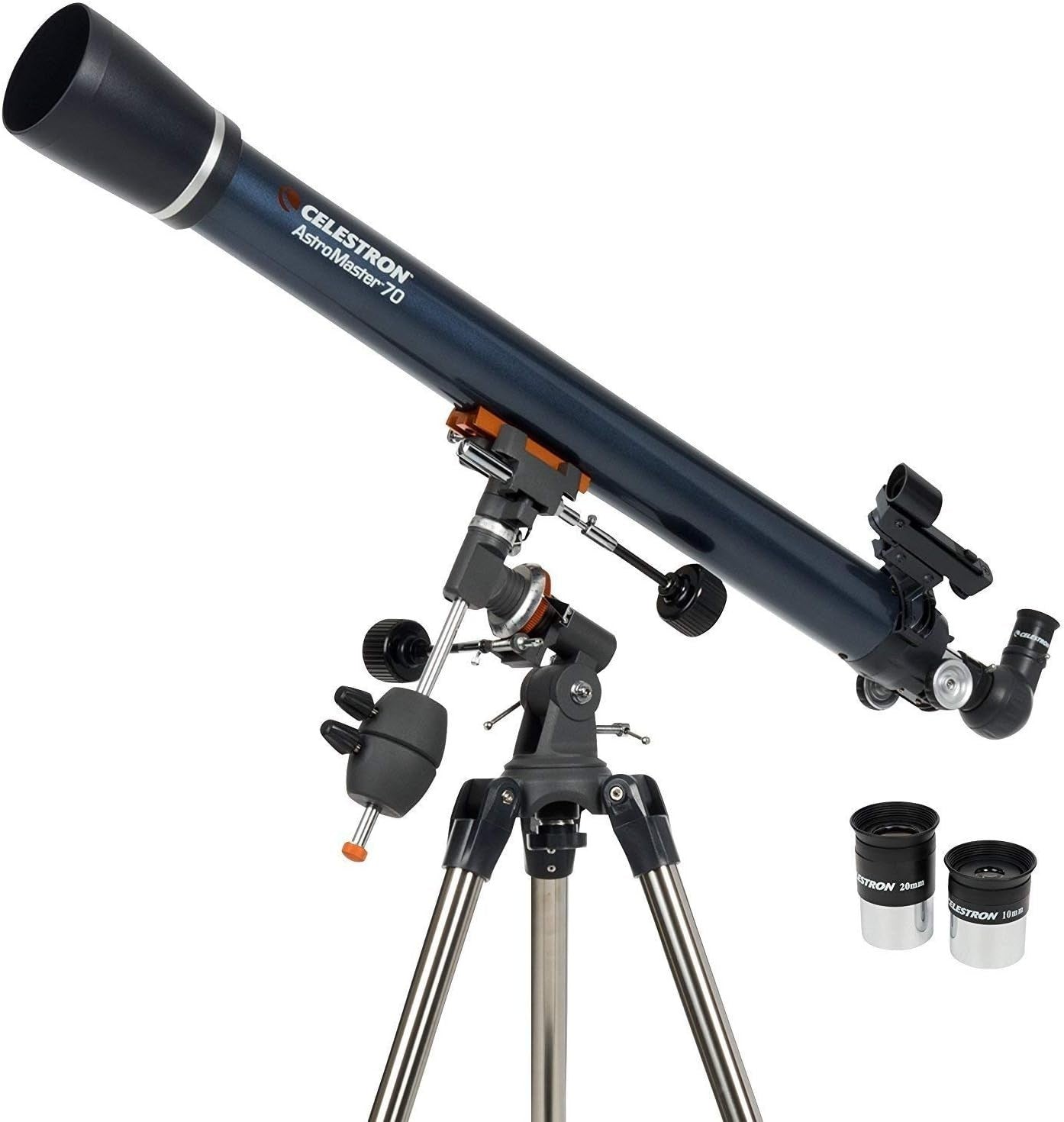 70mm Refractor Telescope with EQ Mount, Eyepieces & Starry Night Software, Blue