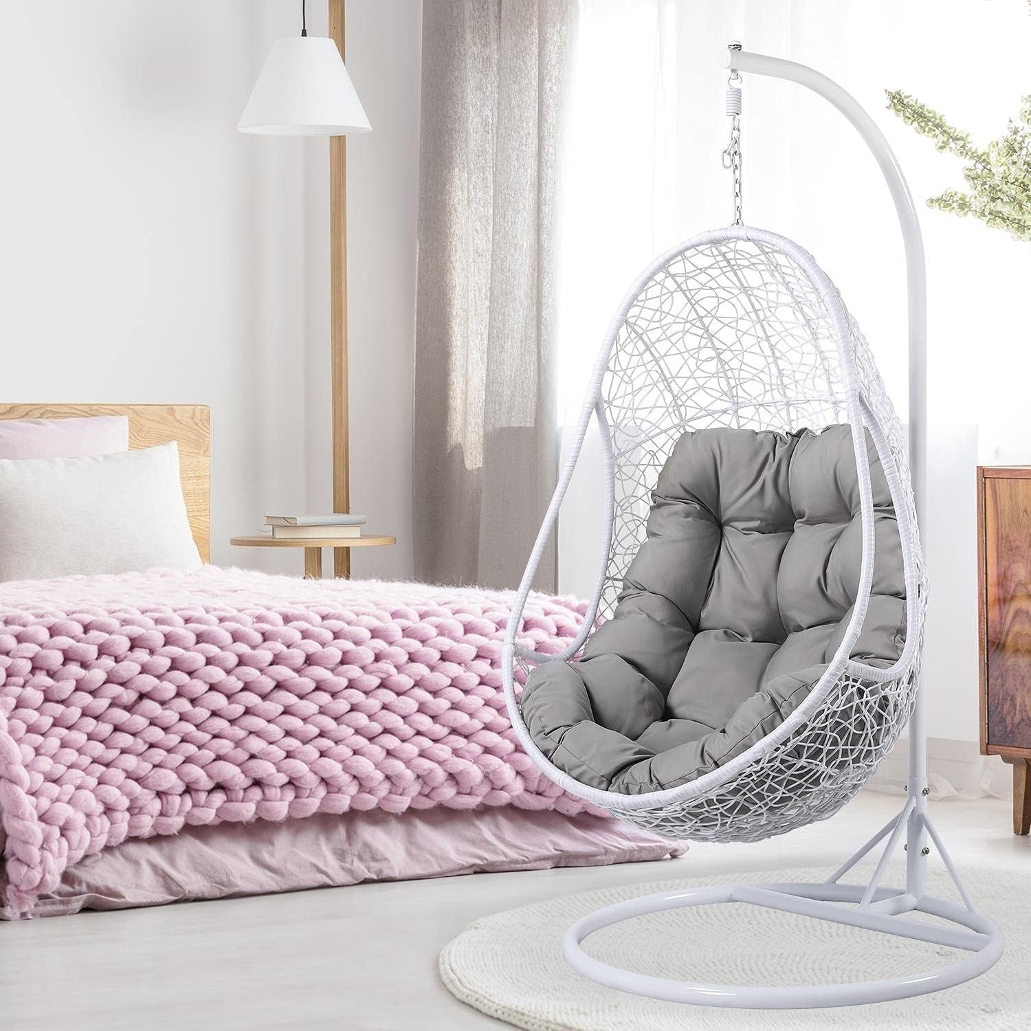 Rattan Hanging Egg Chair with Stand | Indoor Outdoor Hammock Seat