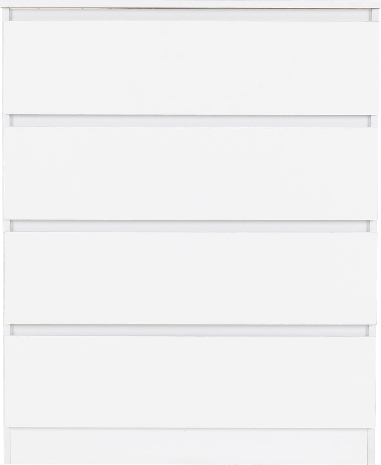 White 4 Drawer Chest Tall Modern Storage Cabinet for Bedroom or Hallway