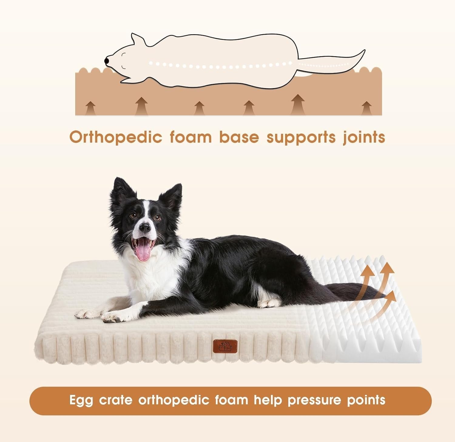XL Orthopedic Dog Bed 107x76cm Waterproof Washable