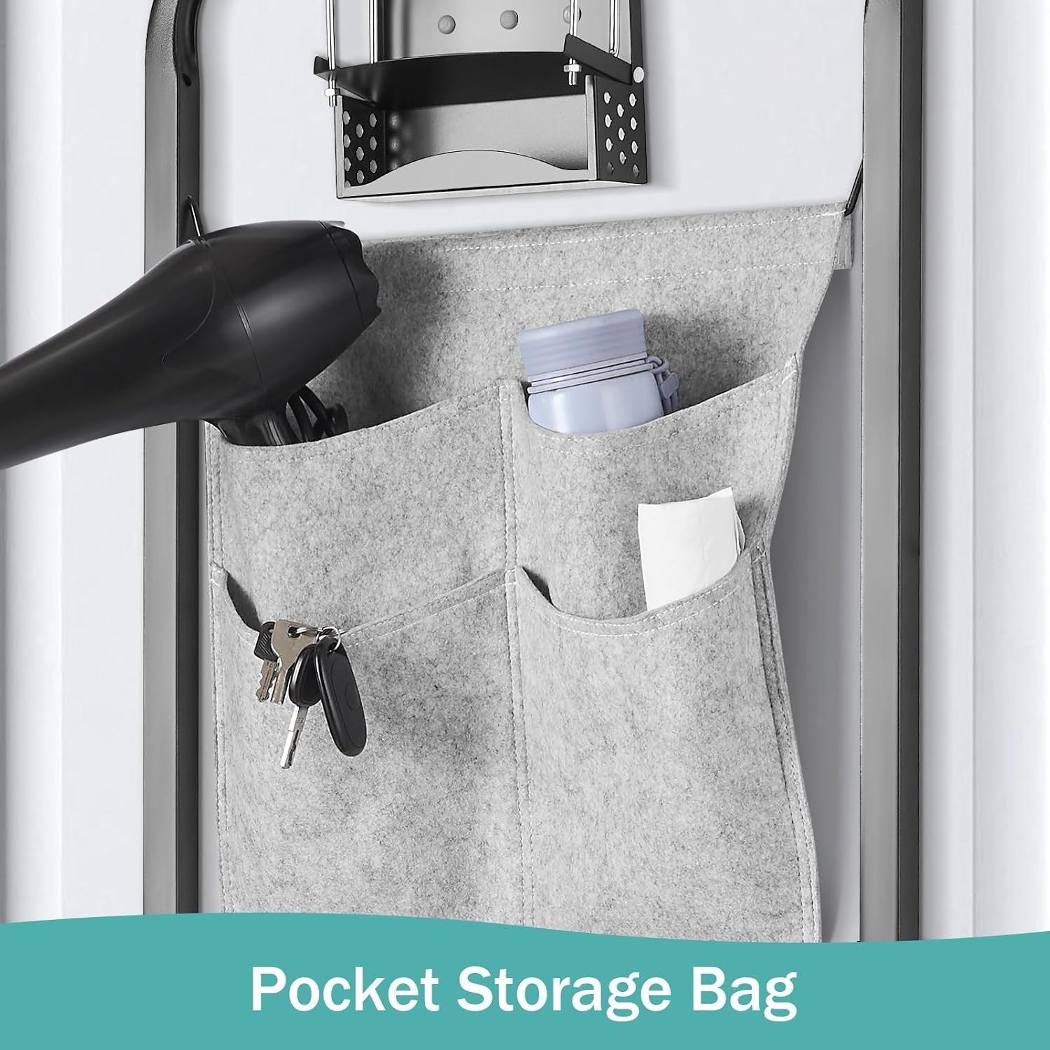 Over Door Ironing Board Space Saving Hanging Foldaway with Iron Holder