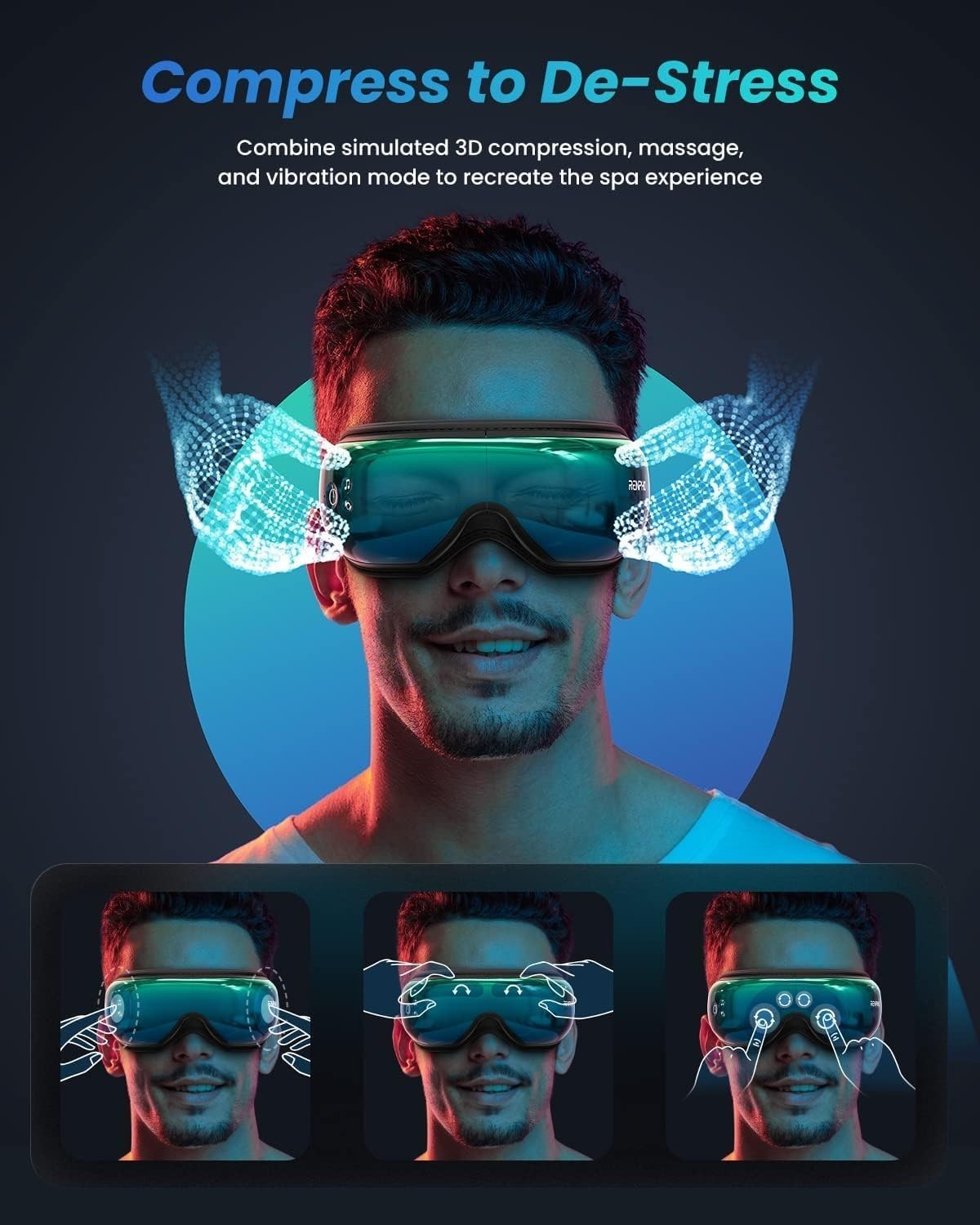 Heated Eye Massager Bluetooth Sleep Mask Dry Eye Strain Relief