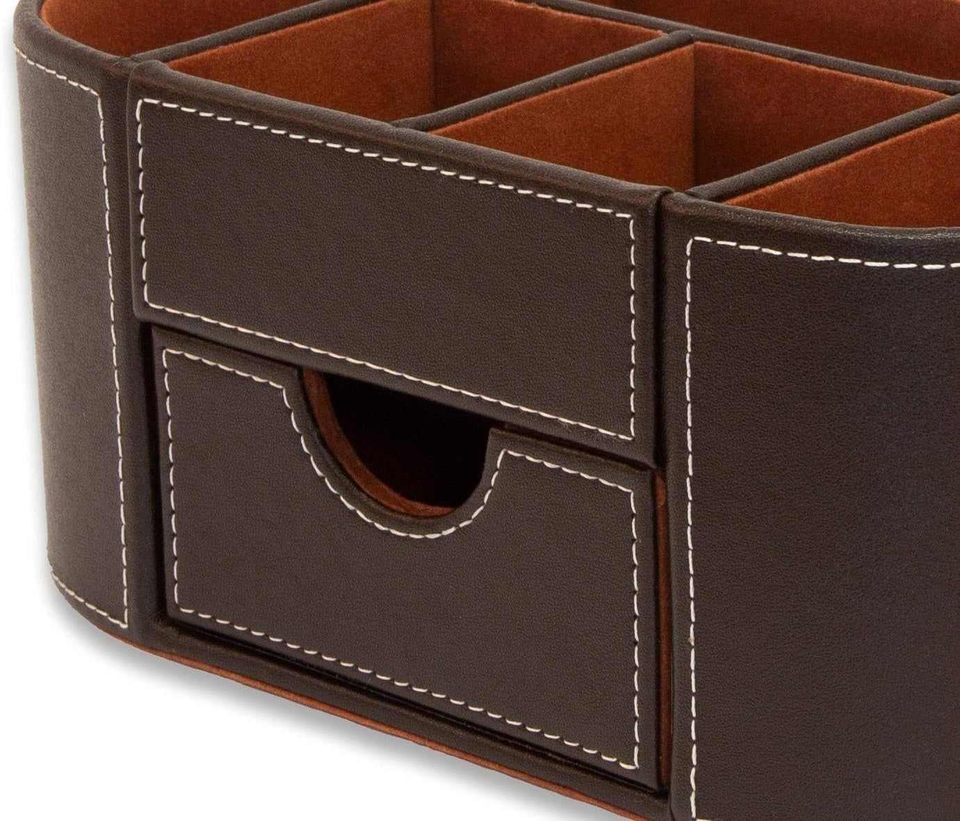 Faux Leather Desk Organiser 6 Compartments Drawer Office Tidy 18-Pack