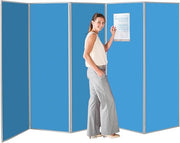 Light Blue 5-Panel Folding Room Divider 180×300cm – Office & School Partition