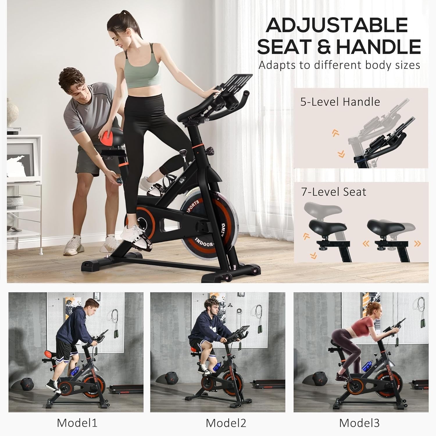 Upright Exercise Bike 8kg Flywheel Adjustable Resistance LCD Home Cycling