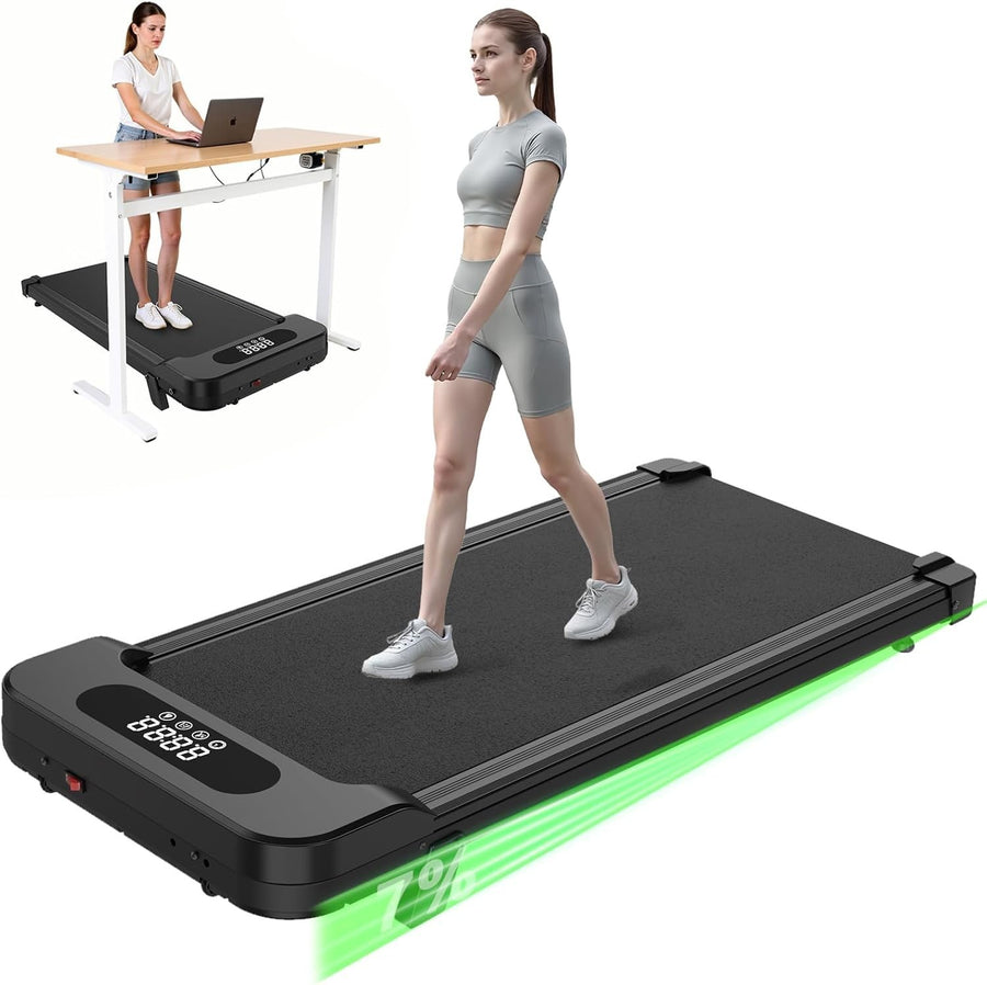 Under Desk Walking Pad Treadmill Incline 8km/h Quiet Compact Home Gym