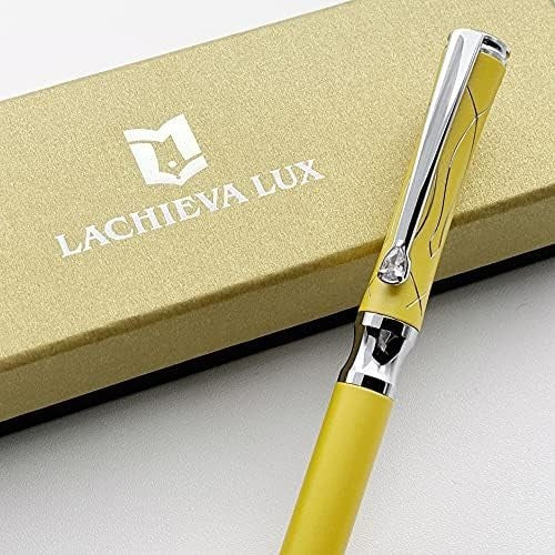 Luxury Yellow Crystal Ballpoint Pen Metal Executive Gift Box